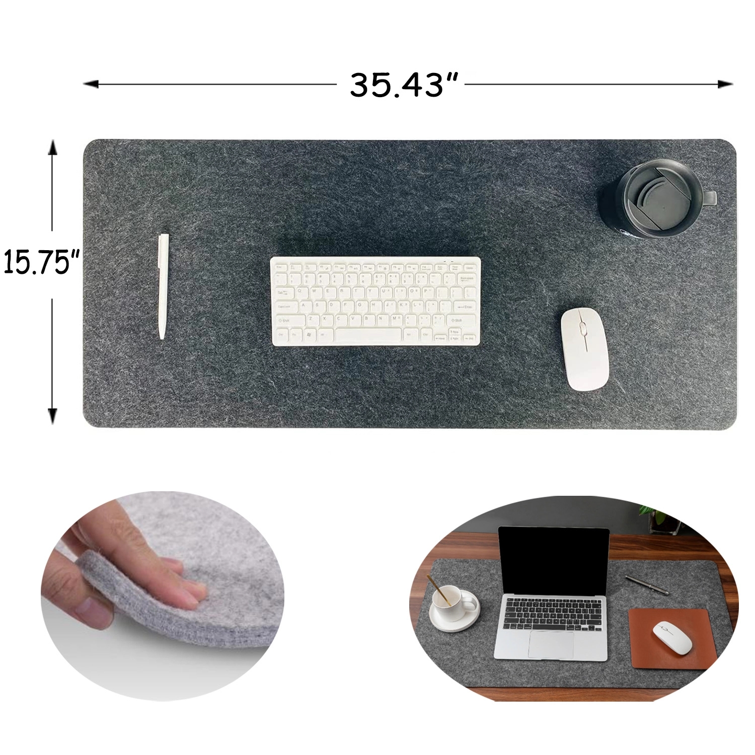 Large Wool Felt Desk Pad 2