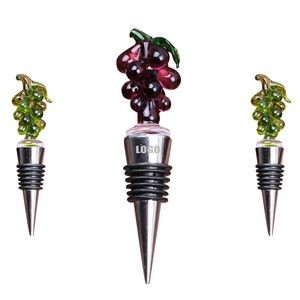 Elegant Crystal Grape Wine Cork Bottle Stopper 15