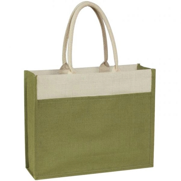 Jute Tote Bag With Front Pocket, custom tote bag with logo imprint 2