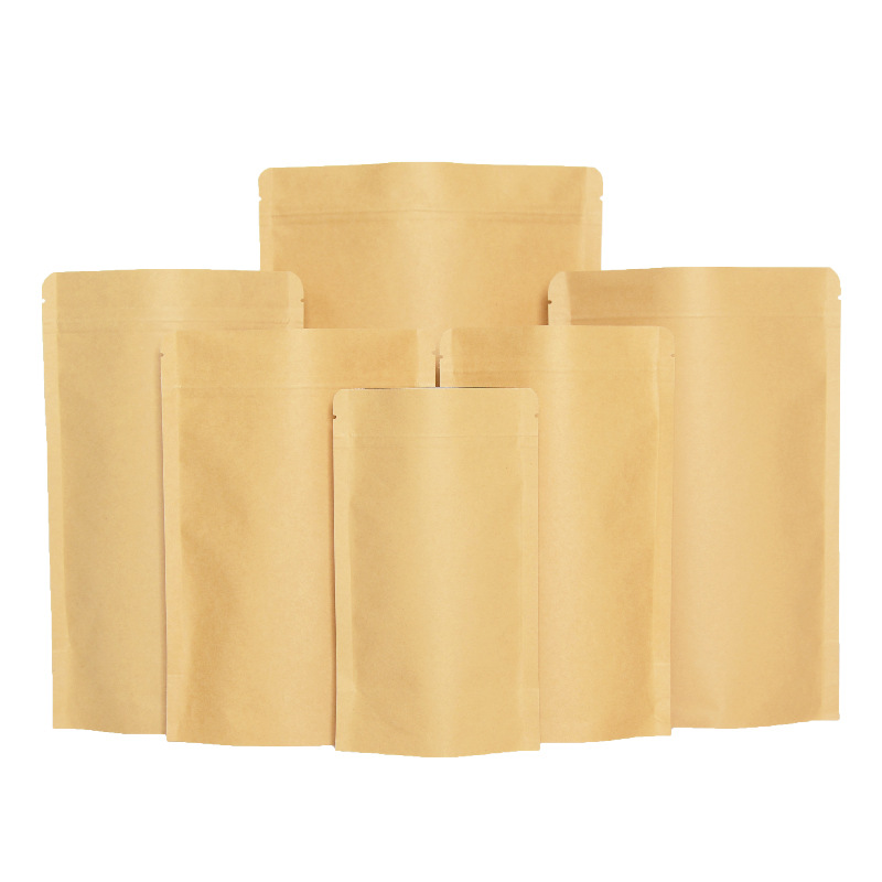 Brown Ziplock Kraft Stand Up Pouch Bag 2