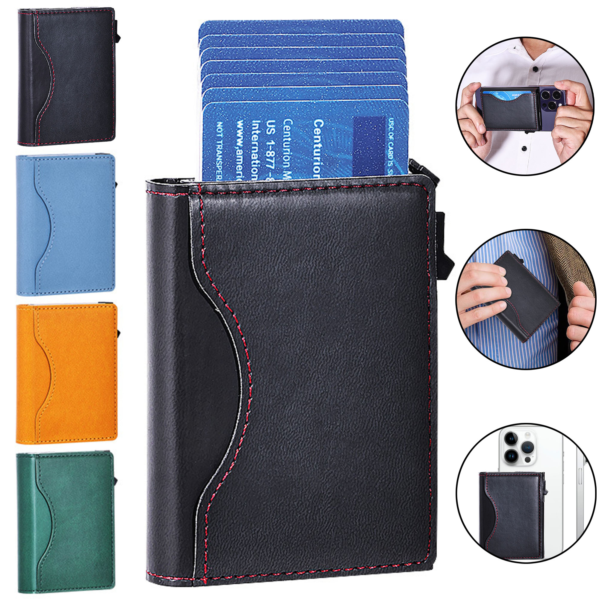 RFID Blocking Leather Wallet Phone Case with Magnetic Closure 1