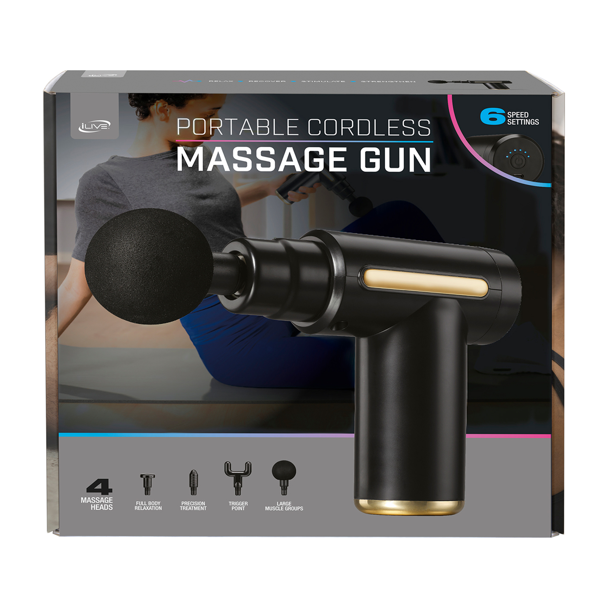 iLive™ Portable Cordless Massage Gun 21