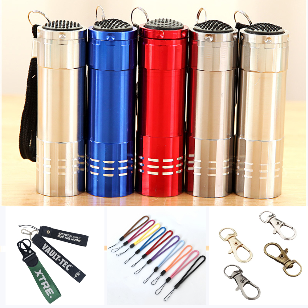 CustomPortable Outdoor Aluminum 9 Led Touch Flashlight Keychain 2