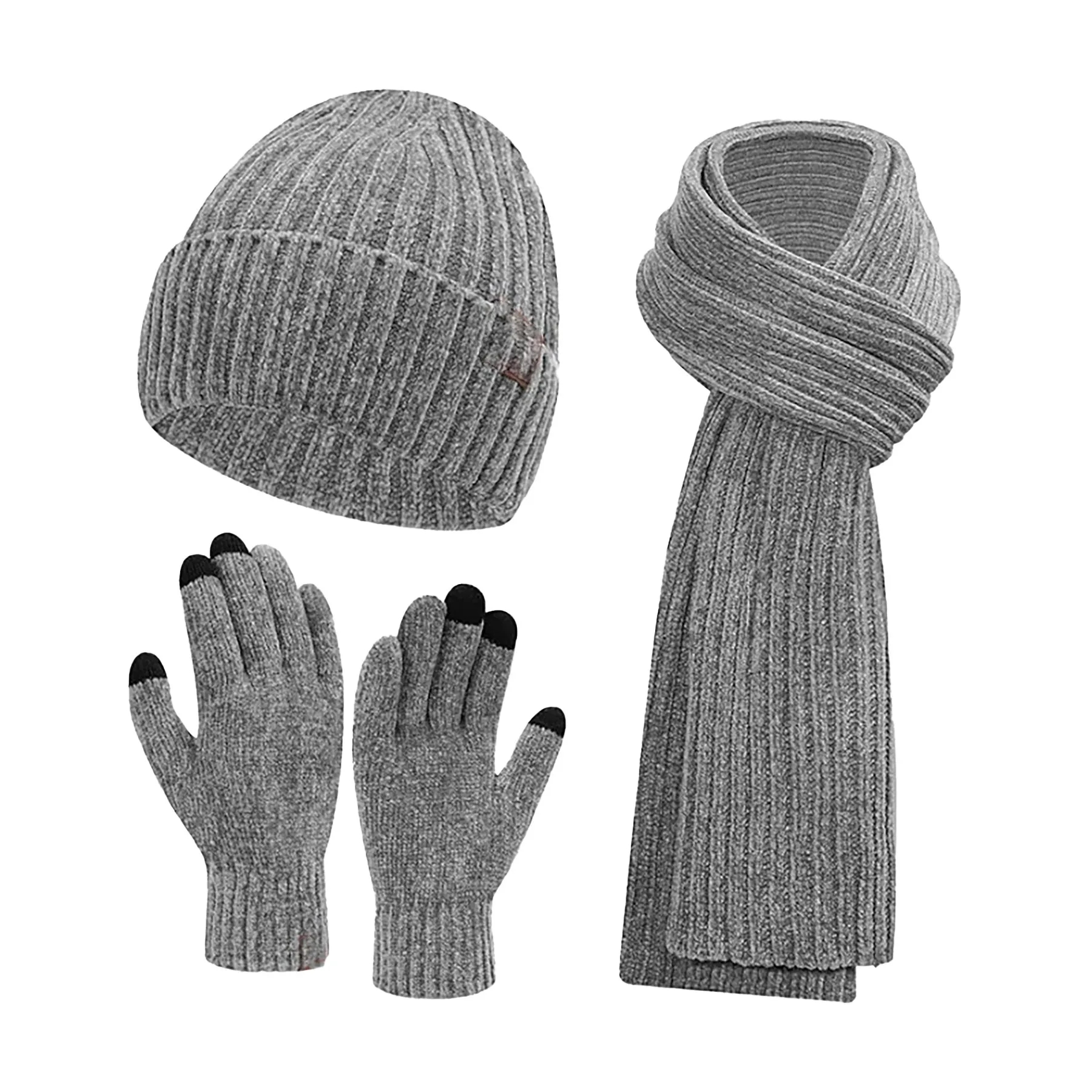 Polyester Women's Hat, Scarf, Gloves Three Piece Set 4