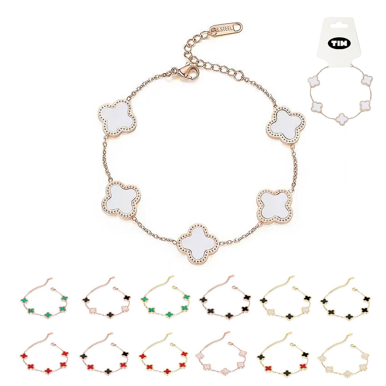 Gold Plated Clover Lucky Bracelet For Women 2