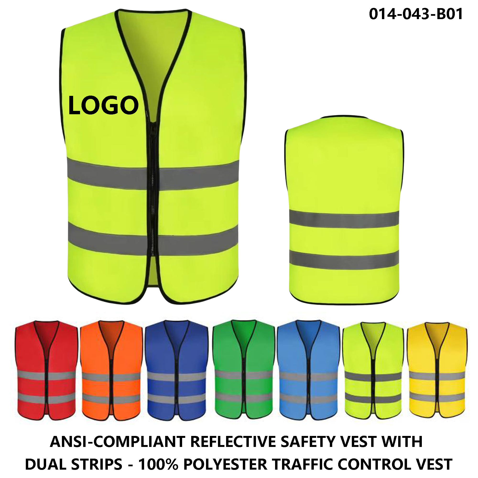 Reflective Traffic Safety Vest ?C Custom Logo 2