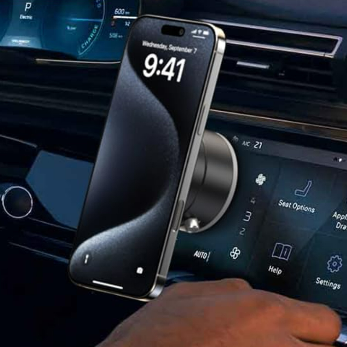 Auto Rotating Magnetic Phone Holder with Suction Base 1