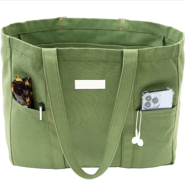Canvas Shoulder Tote Bag, custom tote bag with logo imprint 1