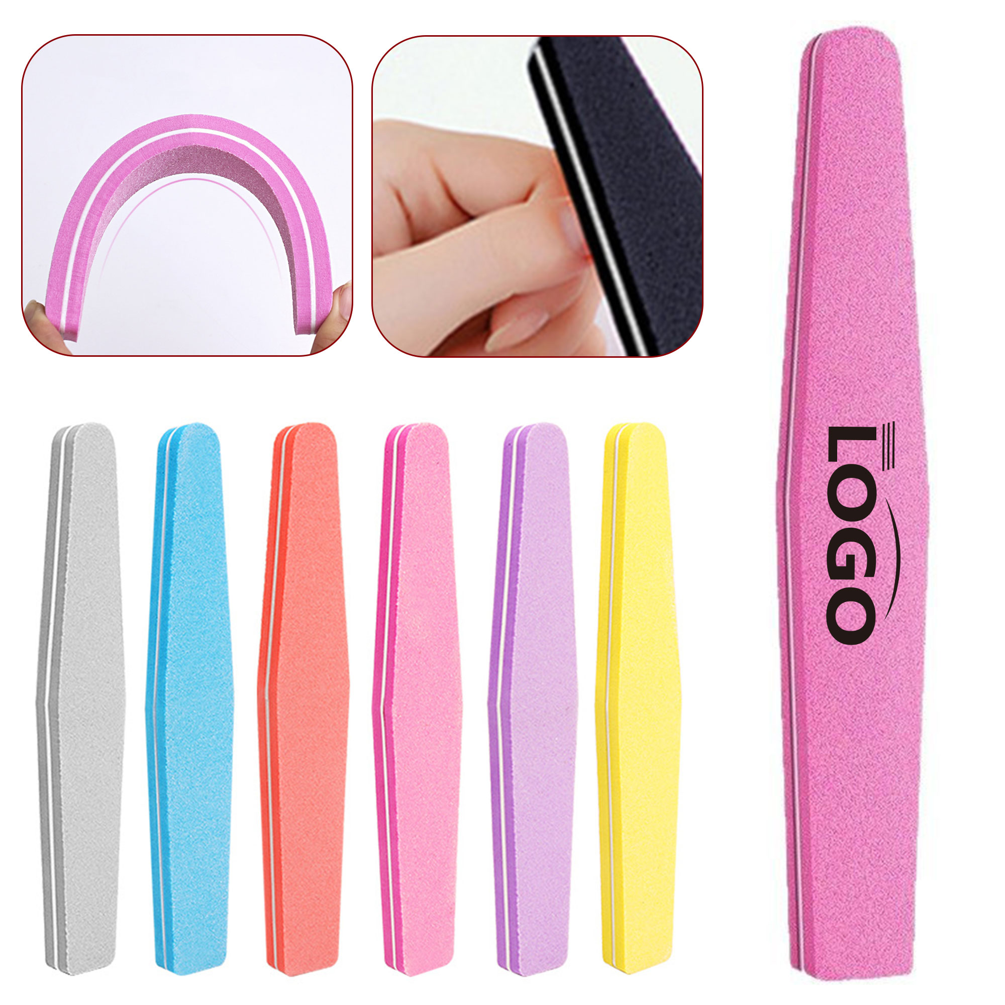 MOQ20 100/180 Grit Double Sided Nail Files And Buffers 2