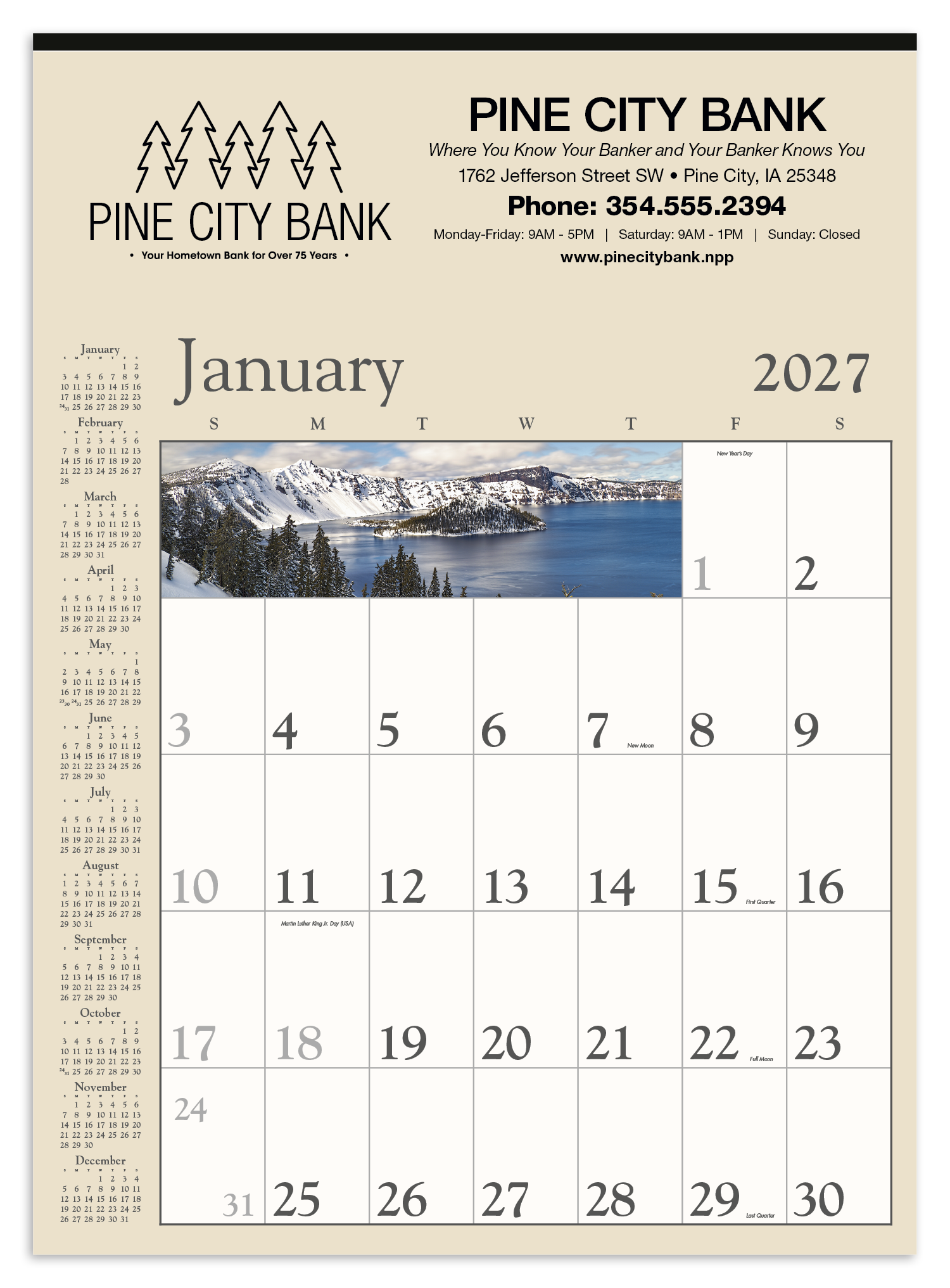 Triumph® Calendars Decorator Memo (Tan) Calendar 17
