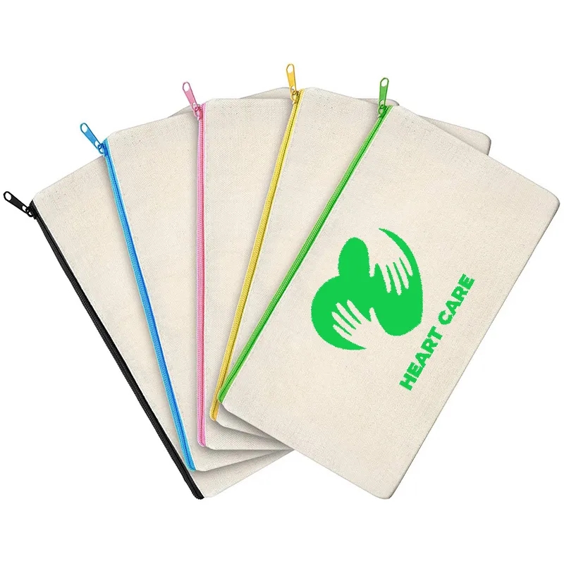 Cotton Canvas Zipper Bags, custom tote bag with logo imprint 2