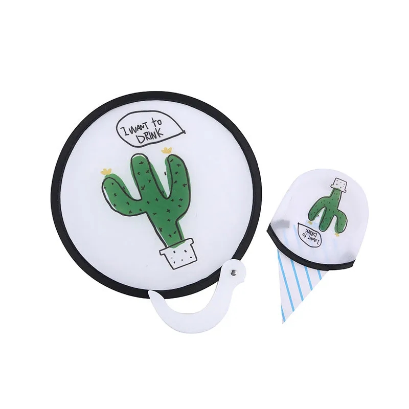 Custom round foldable frisbee fan 4