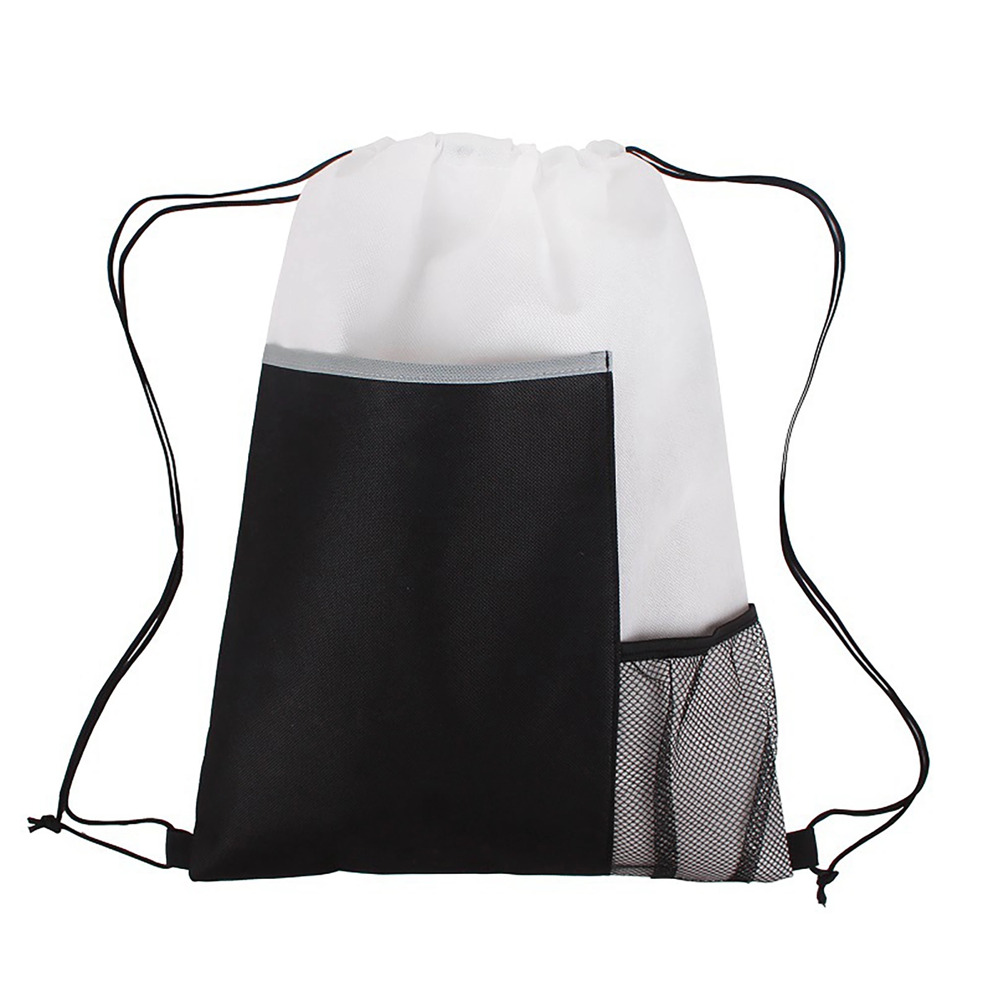 Mesh Pocket Sports Drawstring Backpack Bag 3