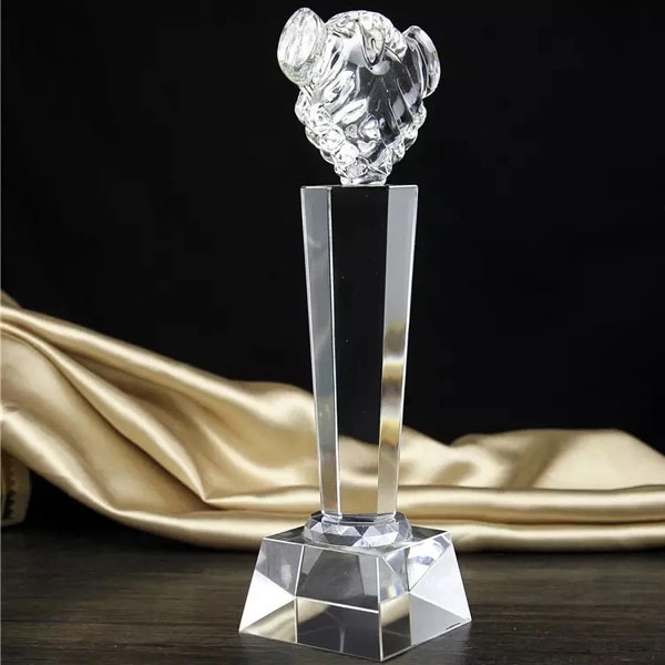 Optical Crystal Handshake Award 7