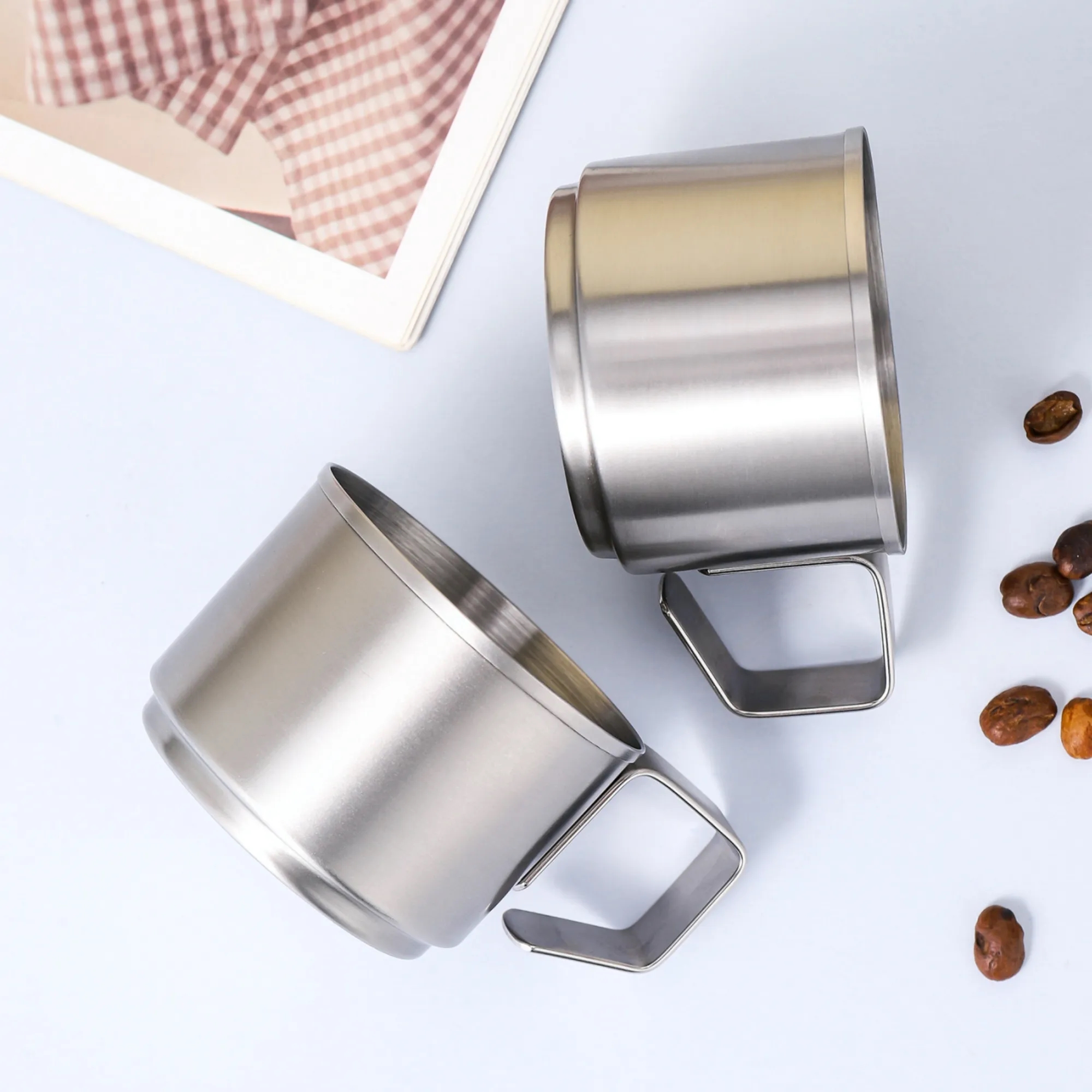 4 Oz Mini Stainless Steel Coffee Cup Mug With Handle 3