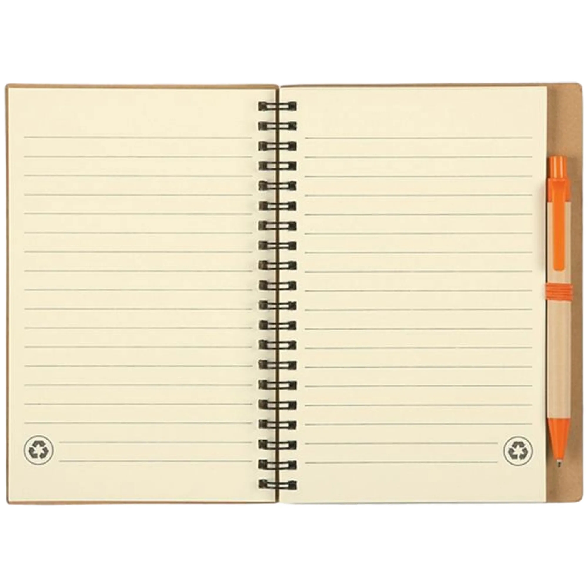 5"x7" Soft Leather Kraft Spiral Notebook with Ballpoint Pen 3