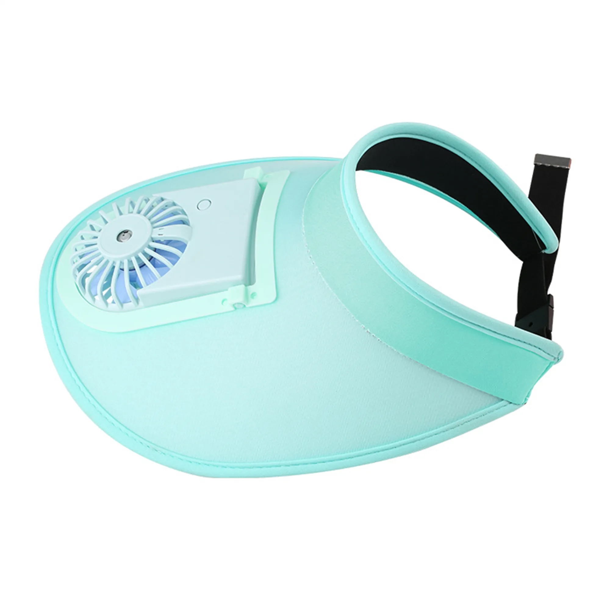 USB Fan Sun Hat Wide Brim Portable Running Visor Cap 4