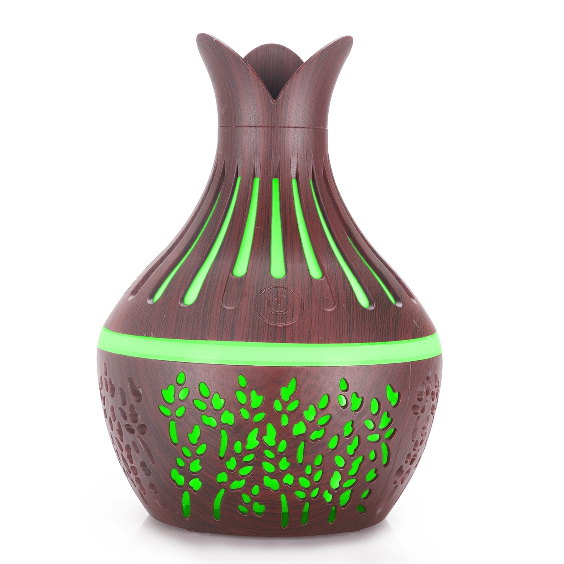 10 Oz. Carved Vase-shaped Wood Grain Aroma Air Humidifier 2