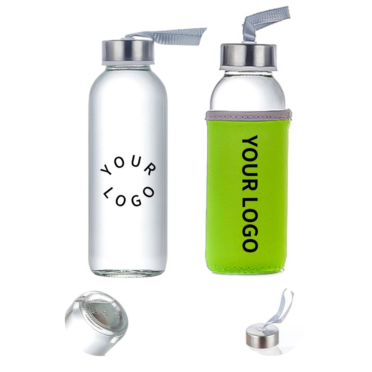 10oz Travel Glass Bottle with Heat Protection 1