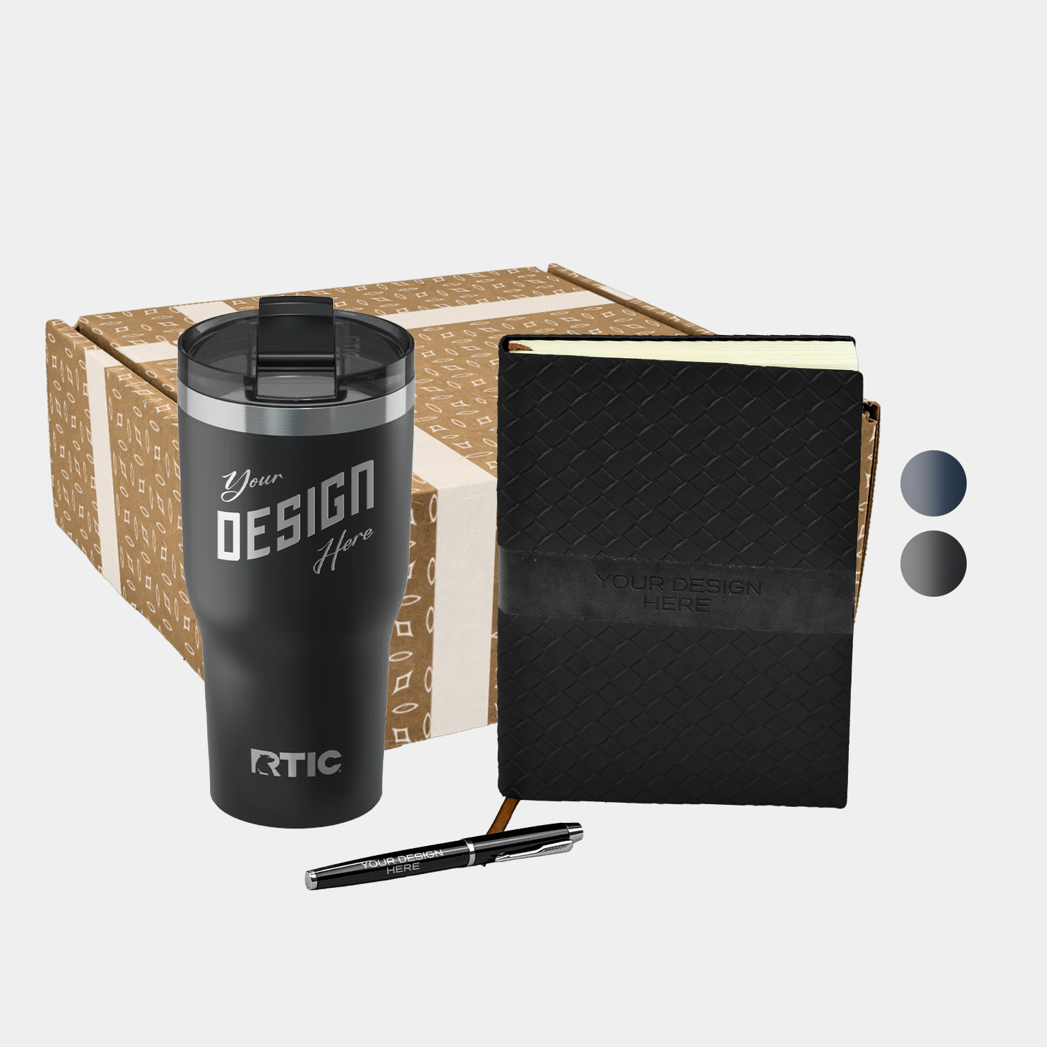 RTIC® 30 oz Tumbler, TiTUS® Sahara Notebook & Pen Gift Set 1