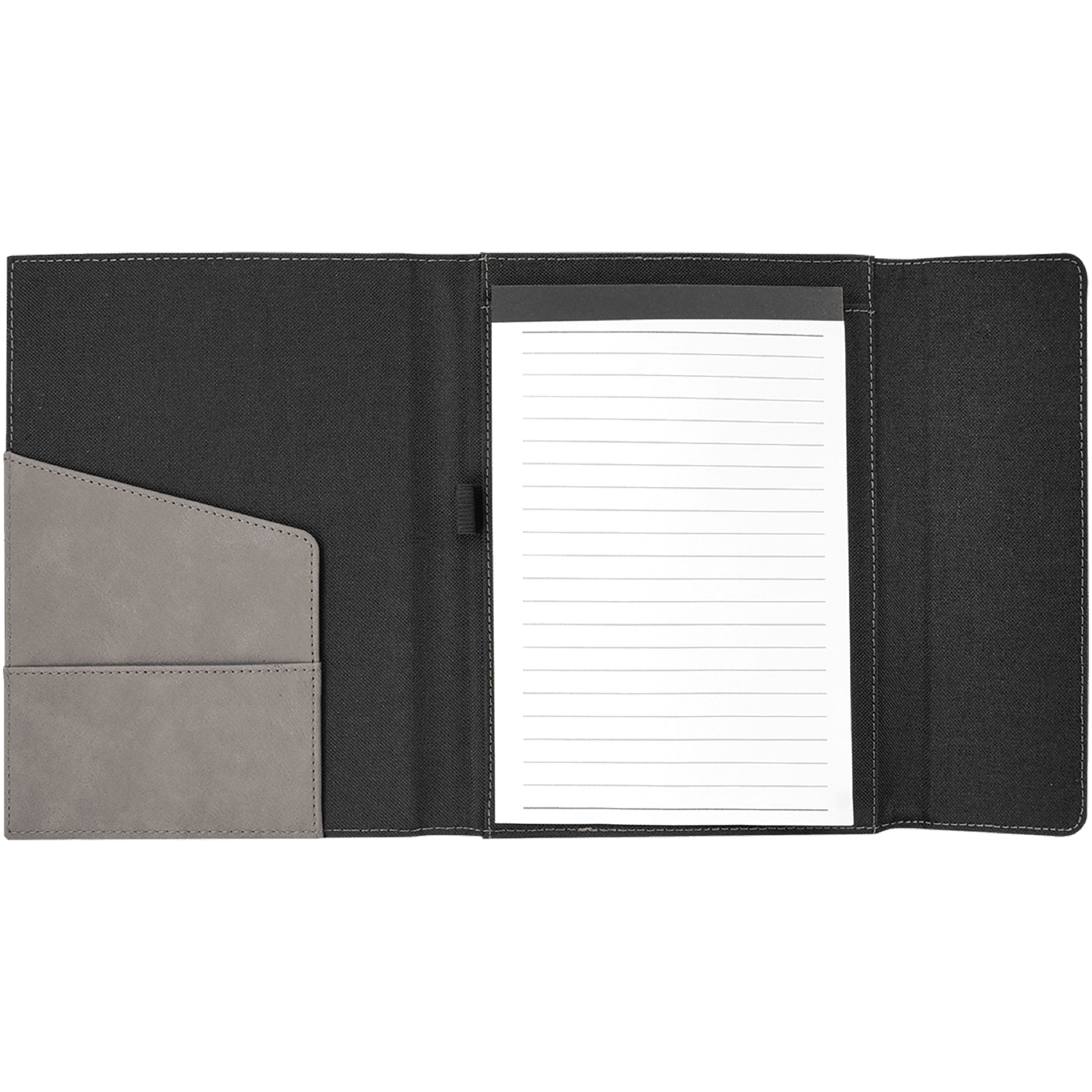 7" x 9" Gray Leatherette & Black Canvas Portfolio 5