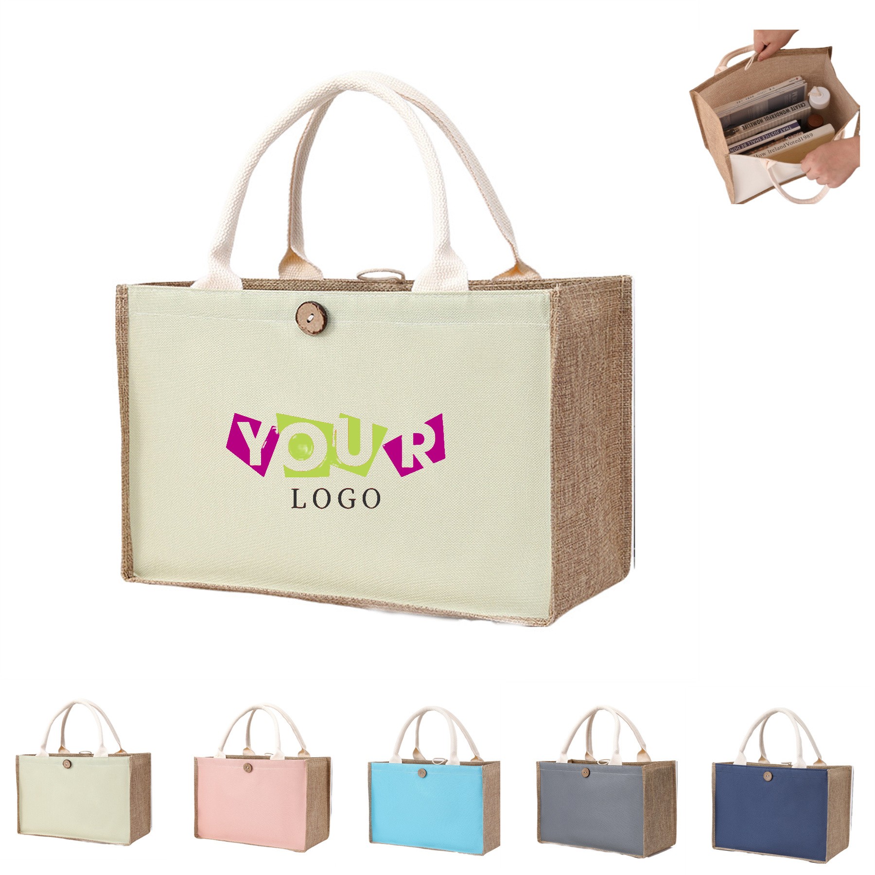 Jute Shopping Tote Bag