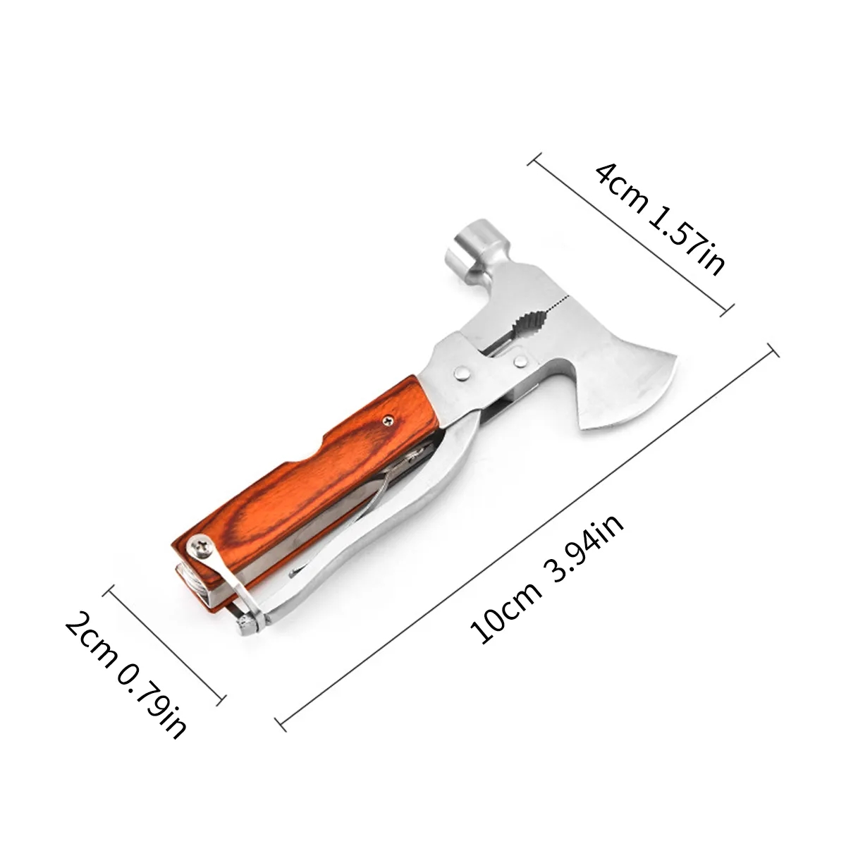 13 in 1 Compact Multi-Tool Axe with Wood Handle 6