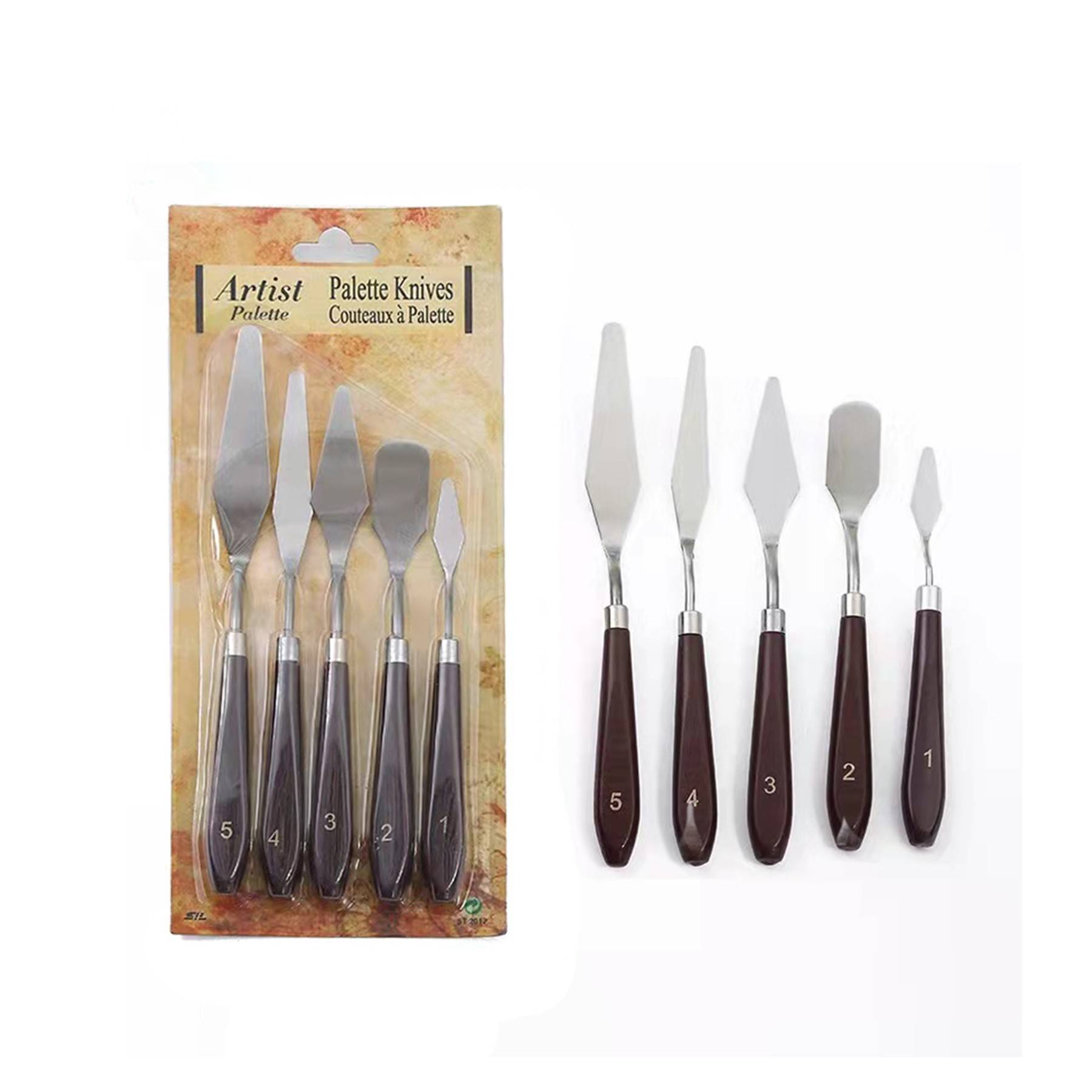 Painting Palette Spatula with Wood Handle 4