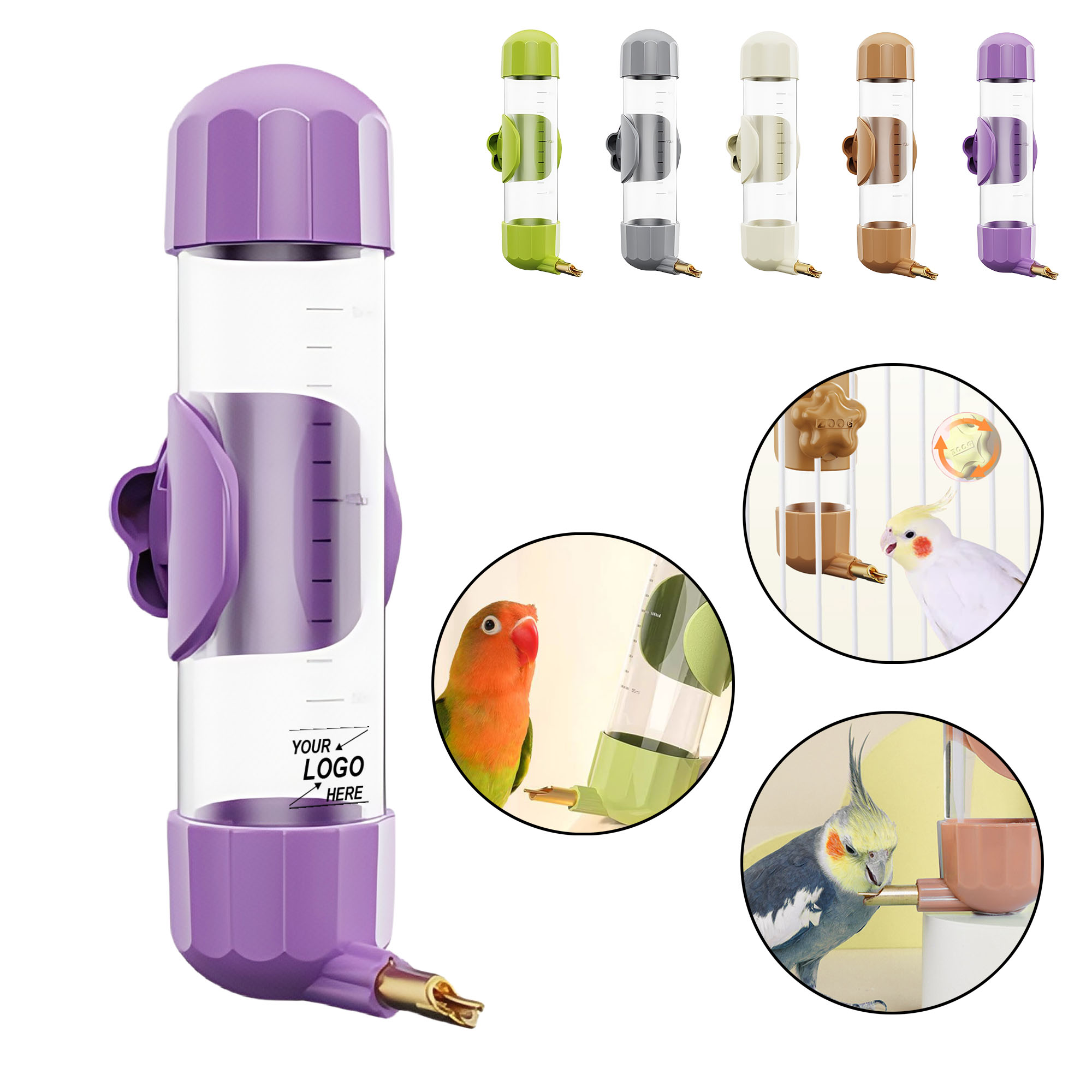 Bird Water Drinker for Parrots, Automatic Feeder with Long Spout 6