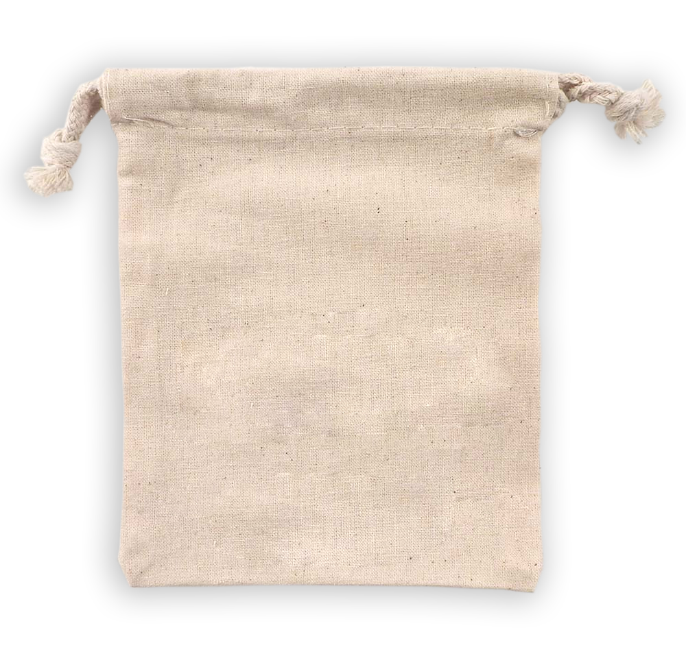 Weedy 100% Natural Cotton Drawstring Bag 5x6" 1