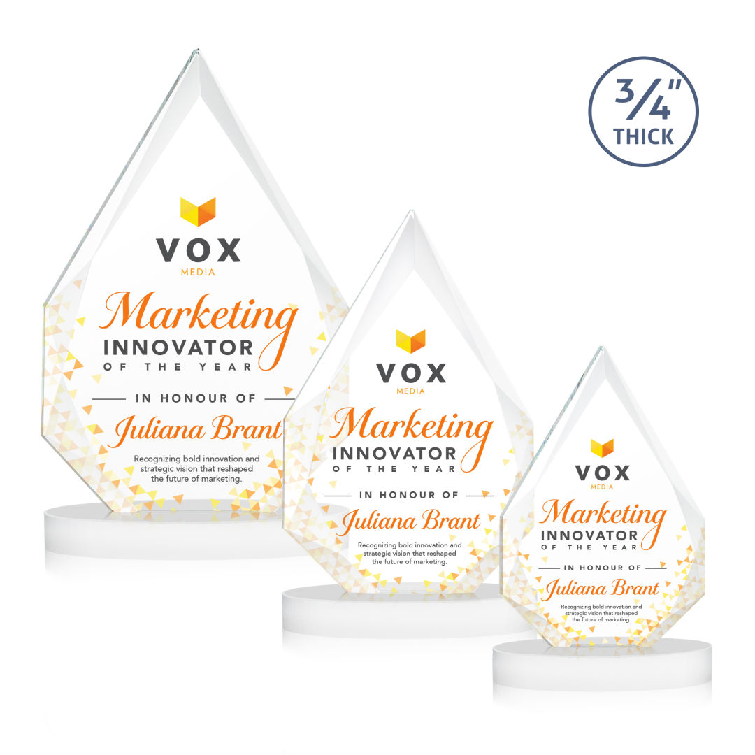 Hawthorne VividPrint™ Award on Alberton Base - White