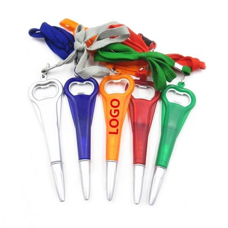 Bottle Opener Ballpoint Pen with Lanyard 2