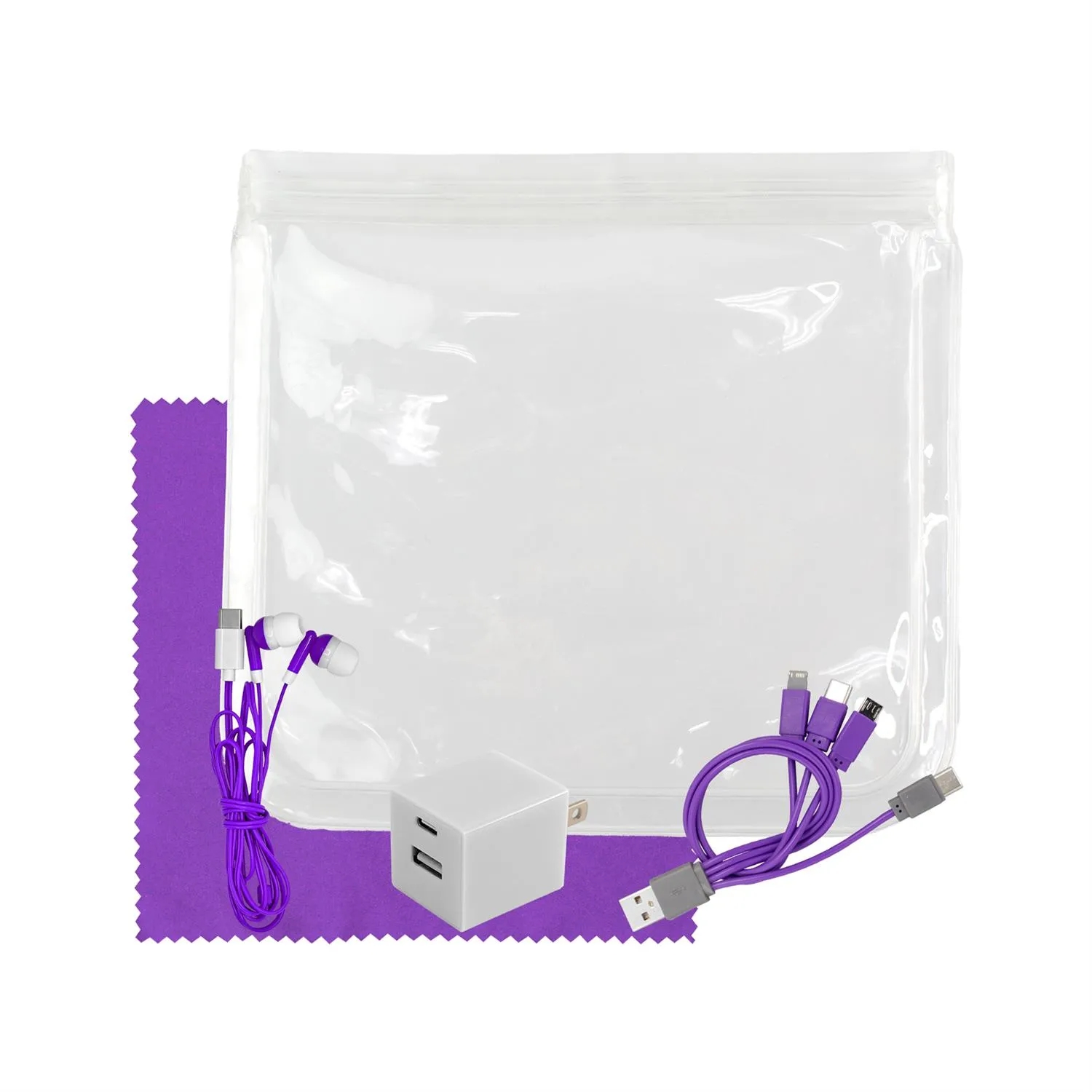 Clear Wall, Cable, Ear Bud & Cloth Set 13