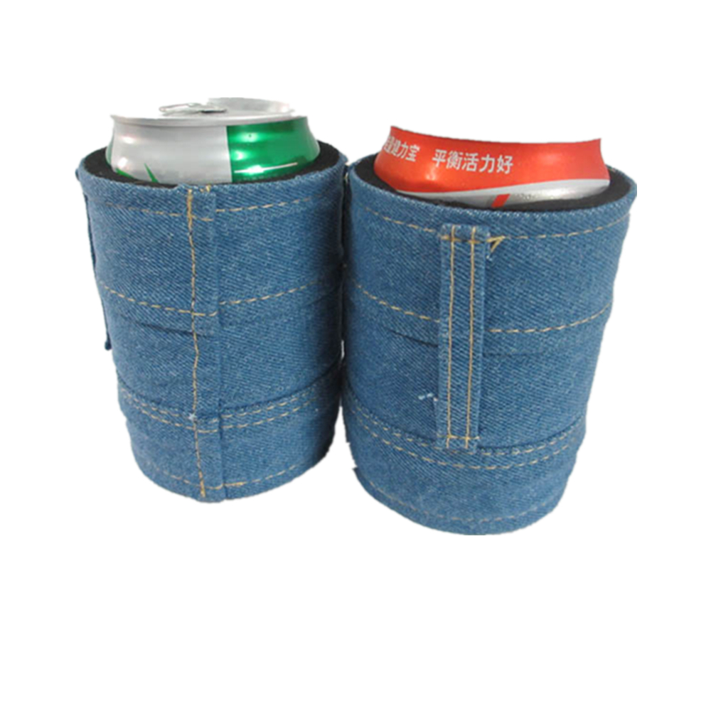 Denim Neoprene Can Coolie, custom koozie with logo imprint 4