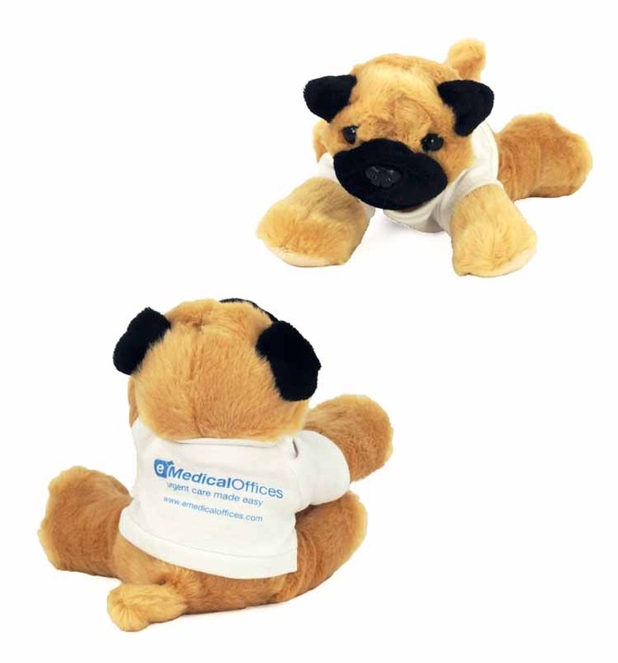 8" Mr. Pugster Pug with T-shirt and one color imprint 2
