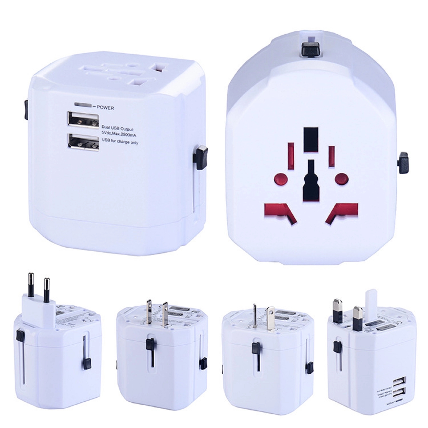 World Travel Adapter Plug with 2 USB Ports 3