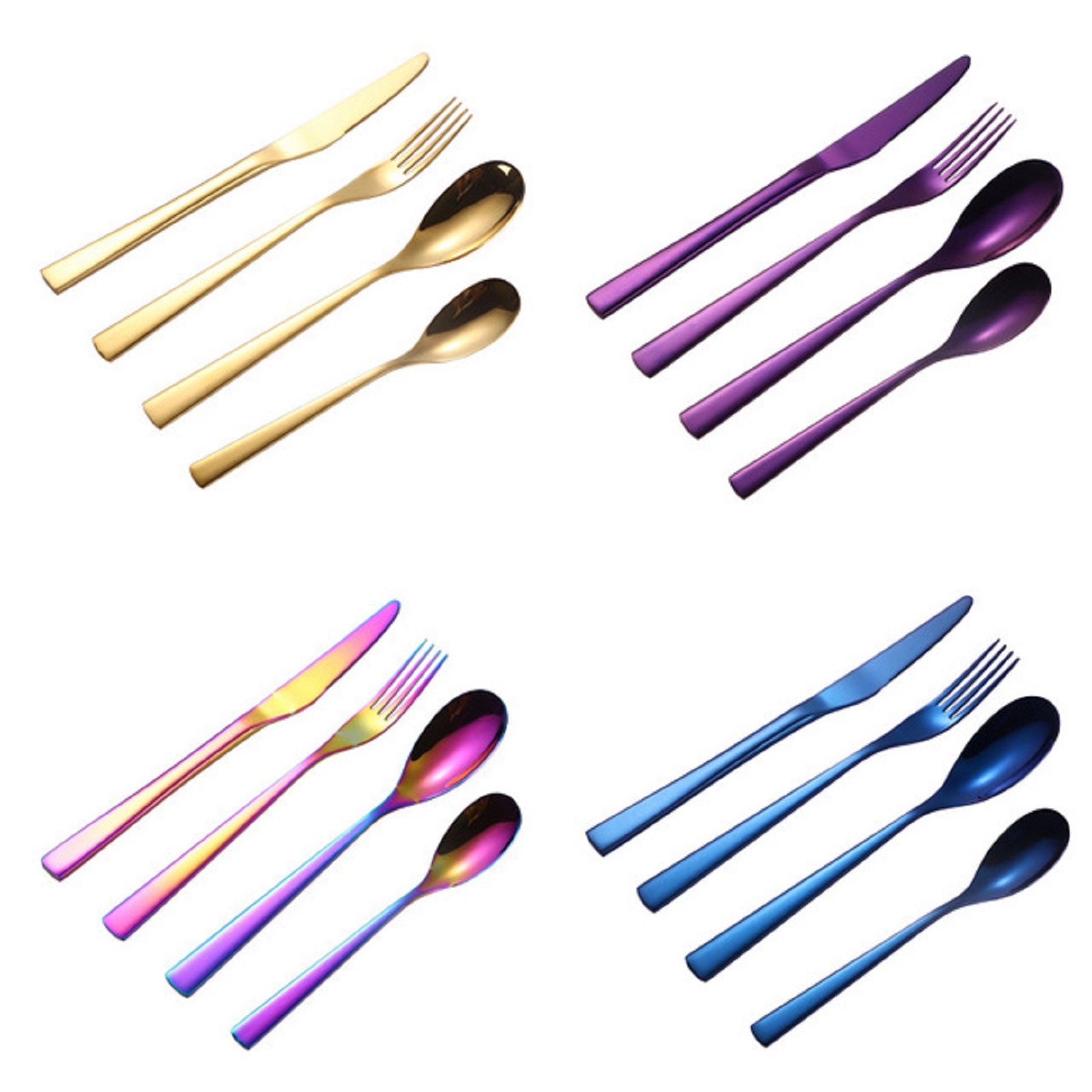 4PCS Stainless Steel Upscale Dinnerware Set 3