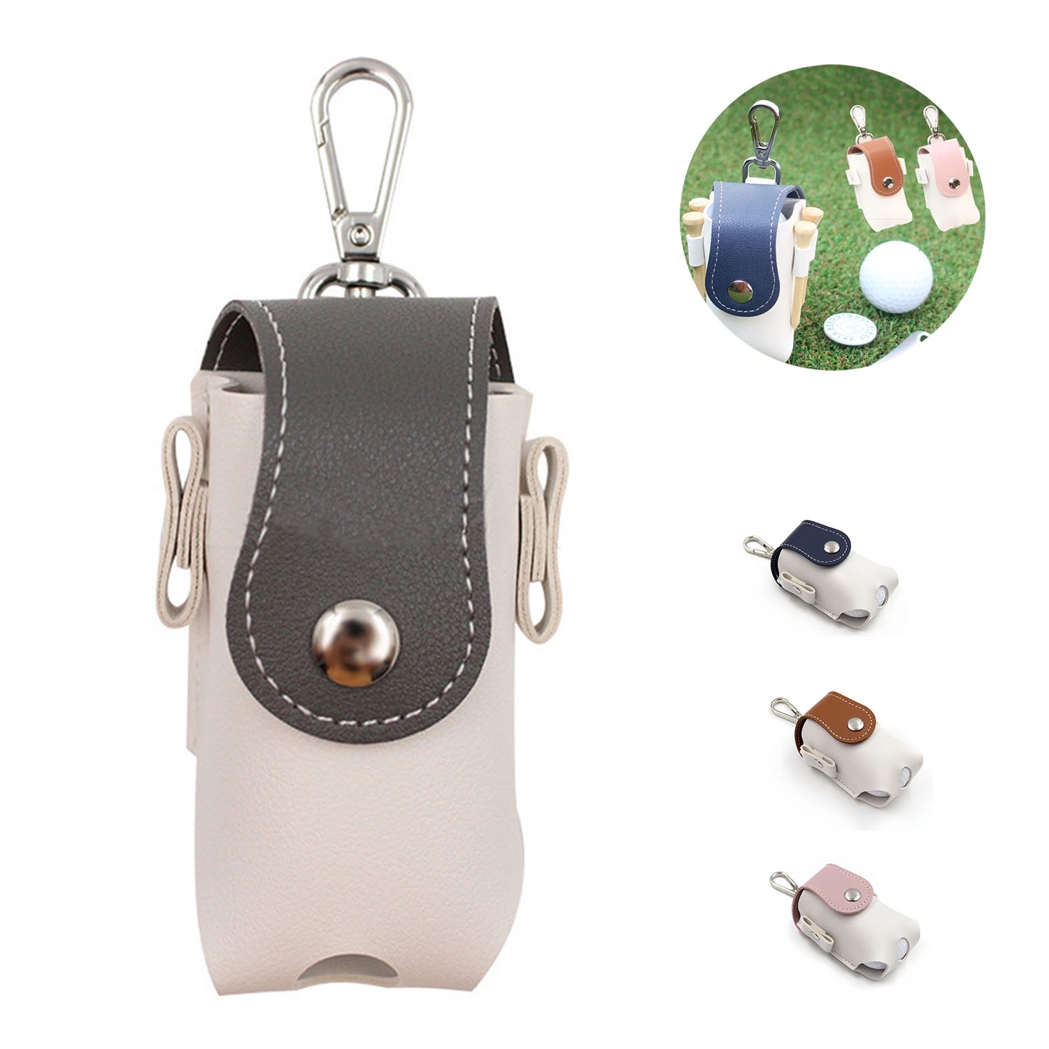 Mini Leather Golf Ball Storage Bag 3