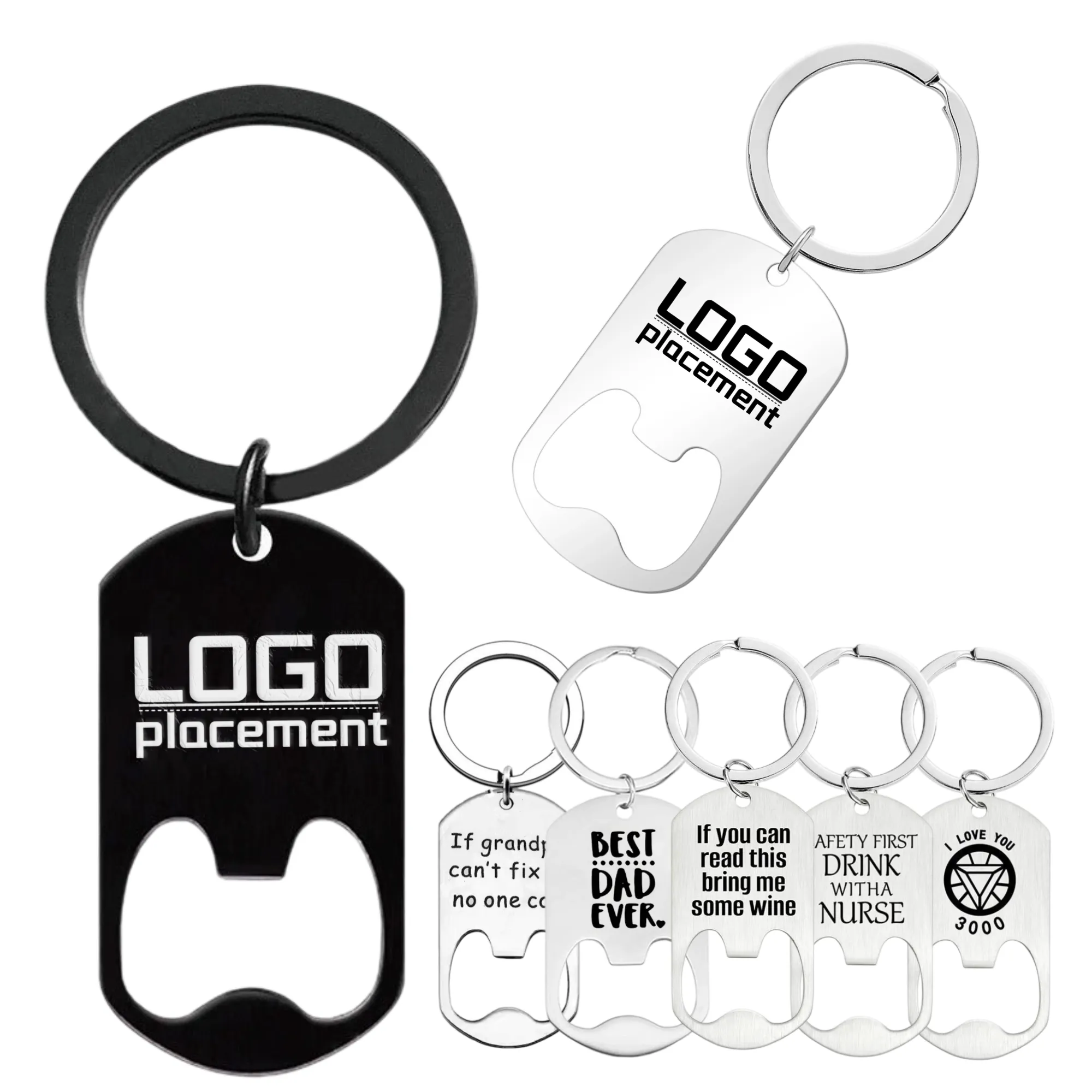 Metal Bottle Opener w/ Split KeyRing AttachmentProduct