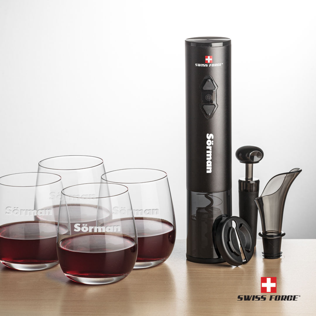 Swiss Force® Opener Set & Crestview Stemless Wine 5