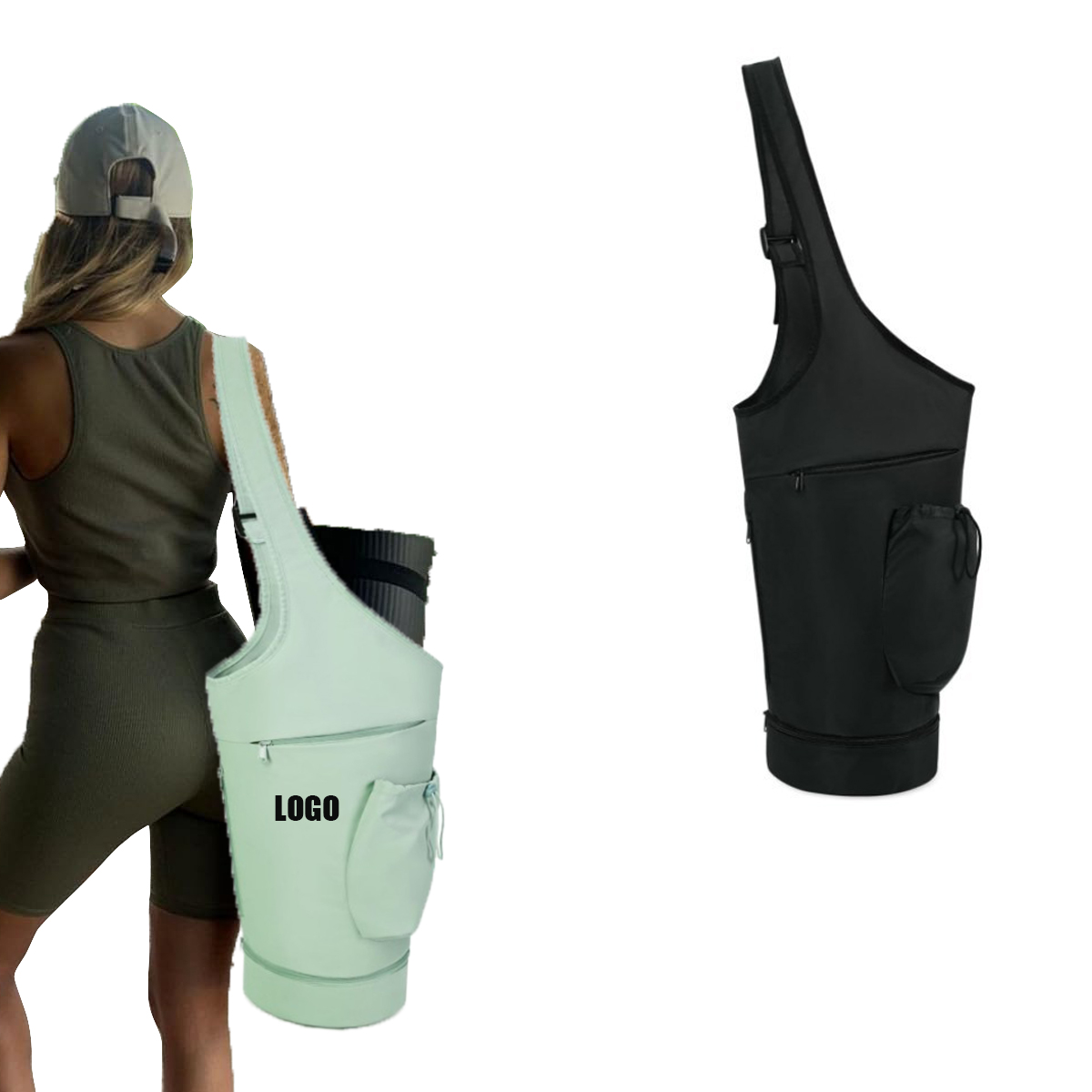 Yoga Mat Carrier Holder Bag with Waterproof Wet Pocket 1