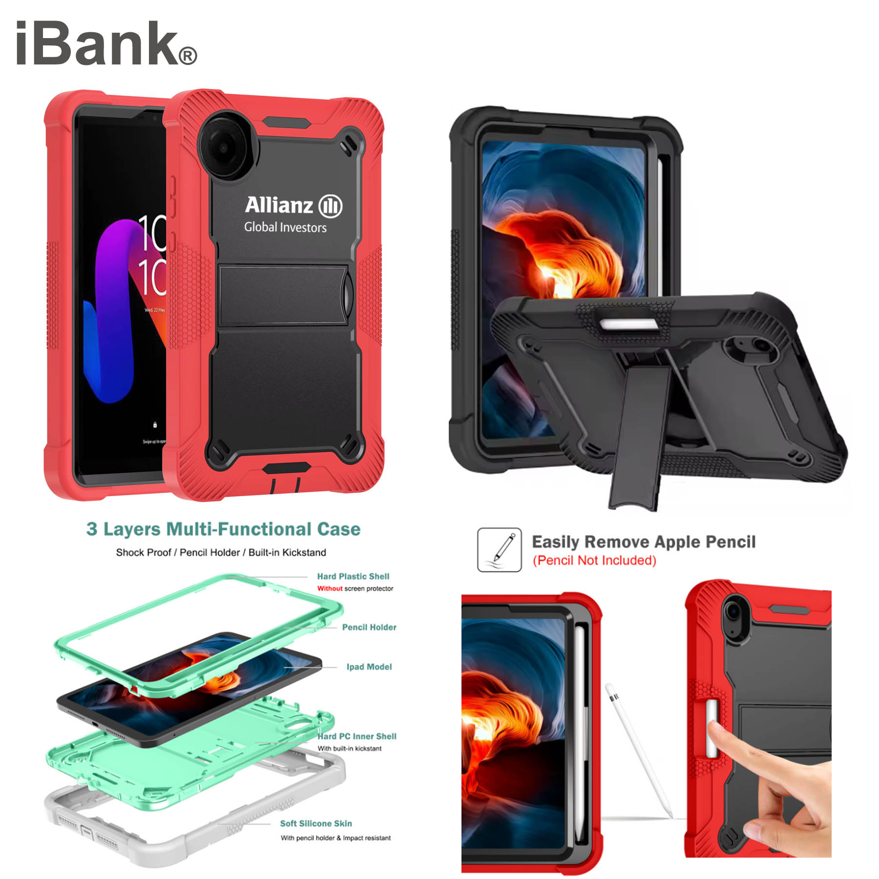 iBank ® Shockproof Case for iPad Mini 7 (A17 Pro) 2024 / Mini 6 8.3" 1