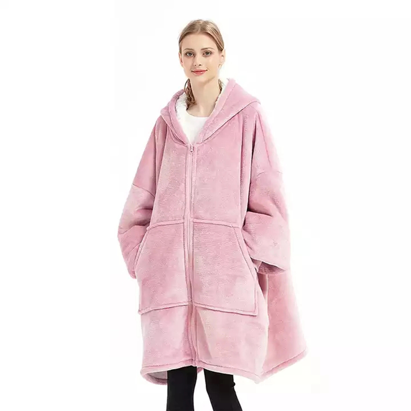 Oversized Microfiber & Sherpa Wearable Blanket, custom hoodie or sweatshirt with logo imprint 8