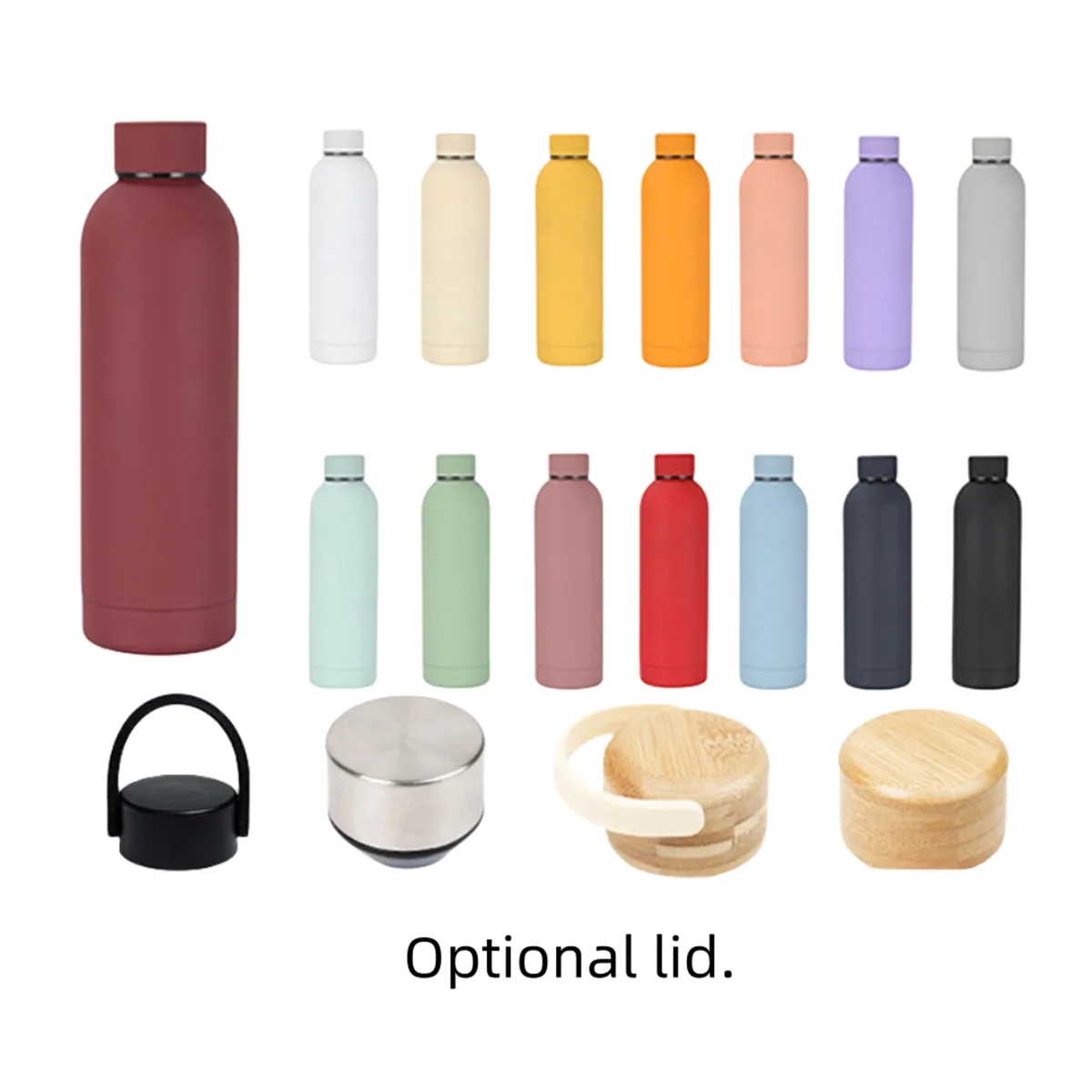 17oz Frosted Insulated Stainless Steel Water Bottle Bamboo L 7