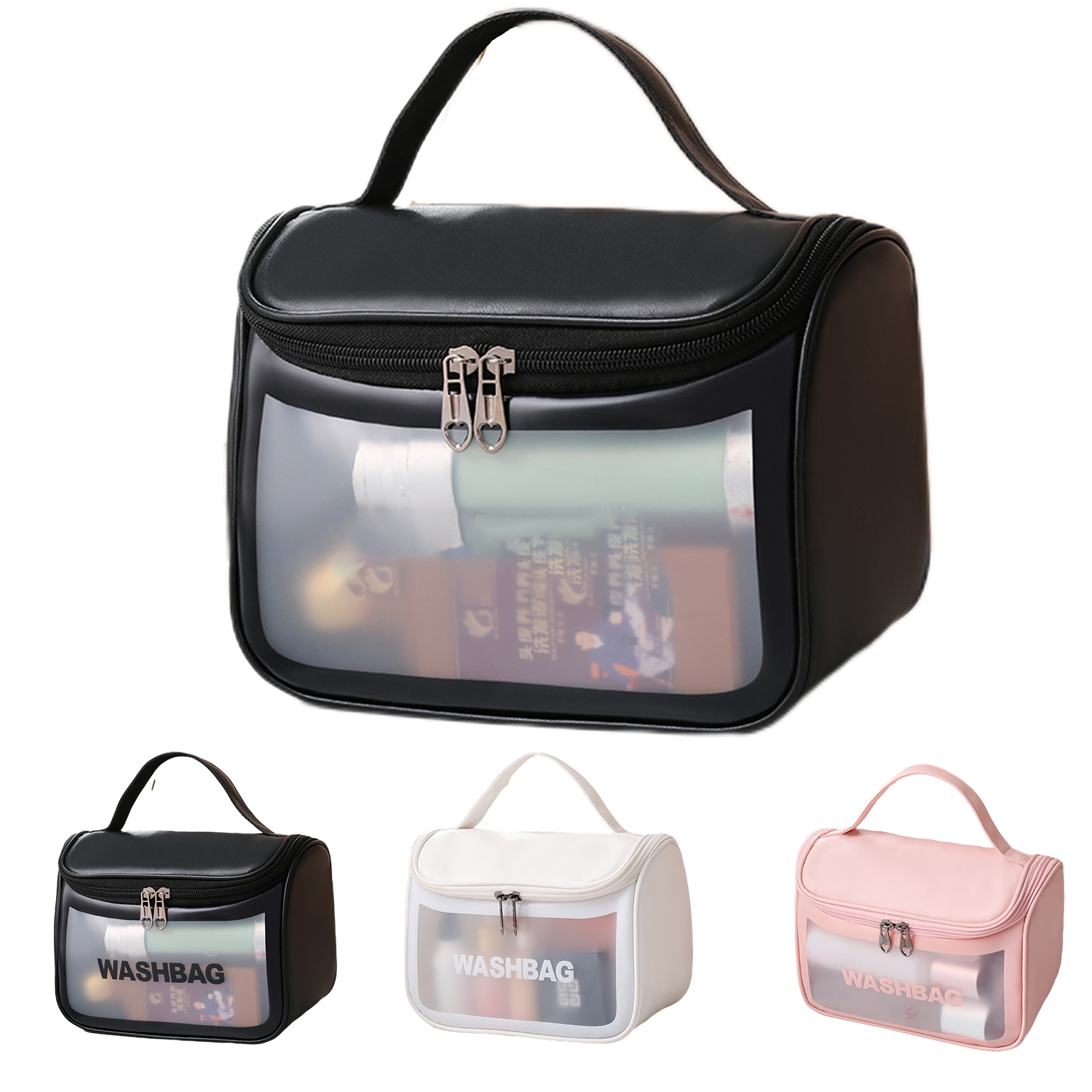 Pvc Zippered Toiletry Makeup Bag 2