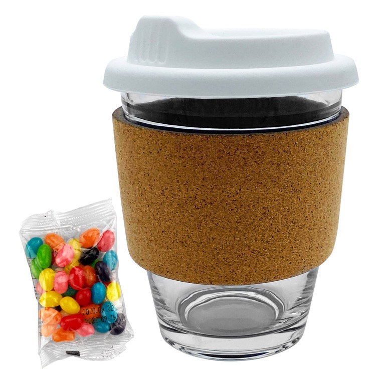 Jelly Bean In Cork Band Glass Coffee Cup 3