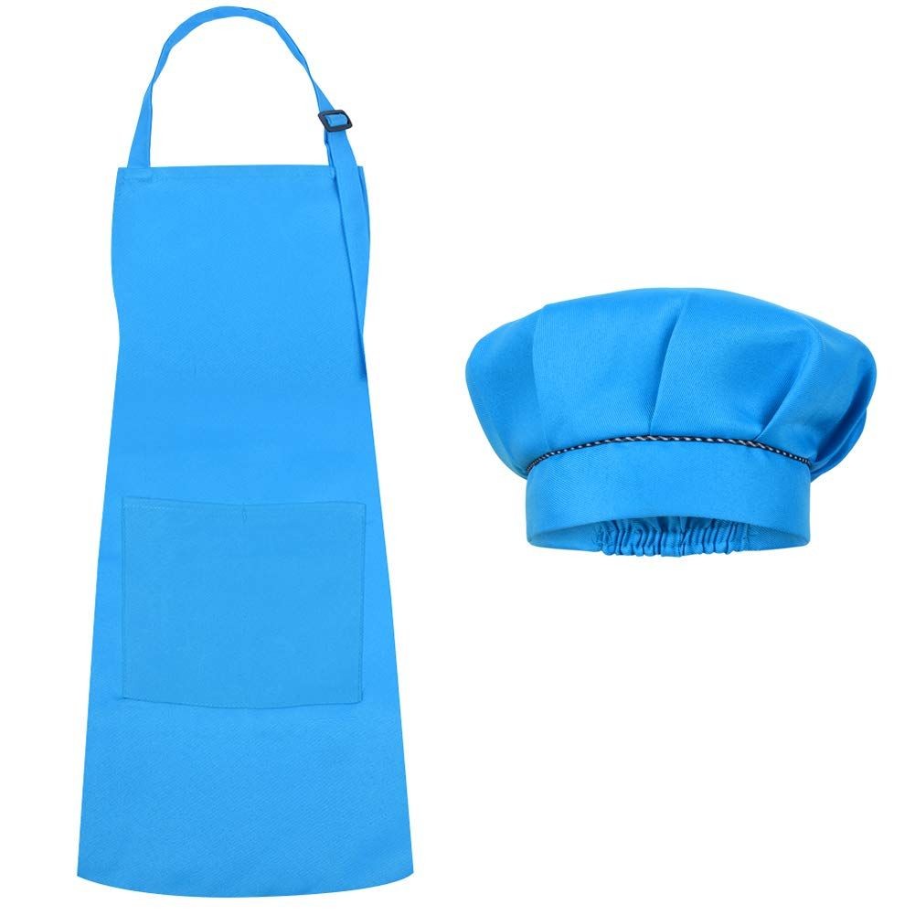 Kids Aprons Chef Hats Set 4