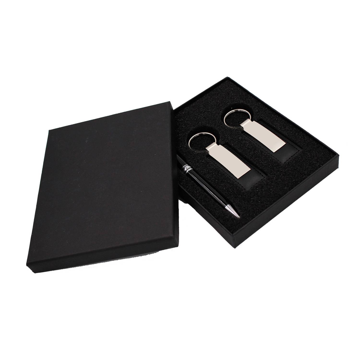 PU Leather Keychain Aluminum Pen Business Gift Set 3