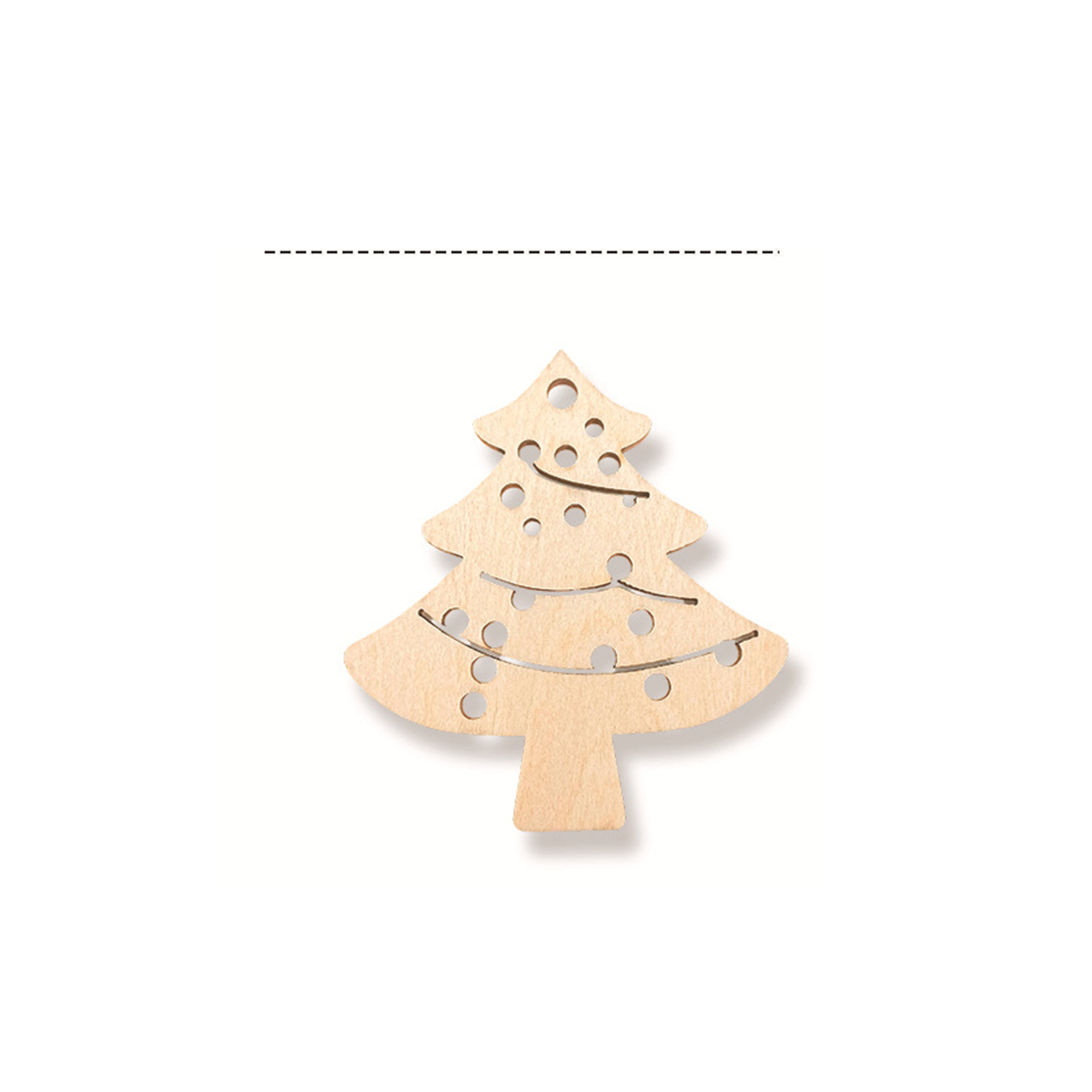 Natural Wood Christmas Tree Pendant 40