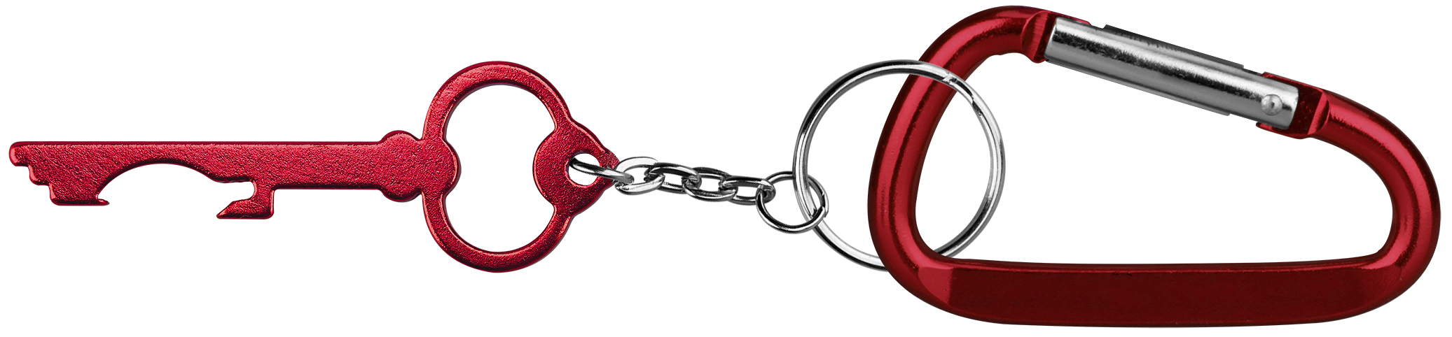 Key Shaped Aluminum Bottle Opener with Key Chain & Carabiner 3